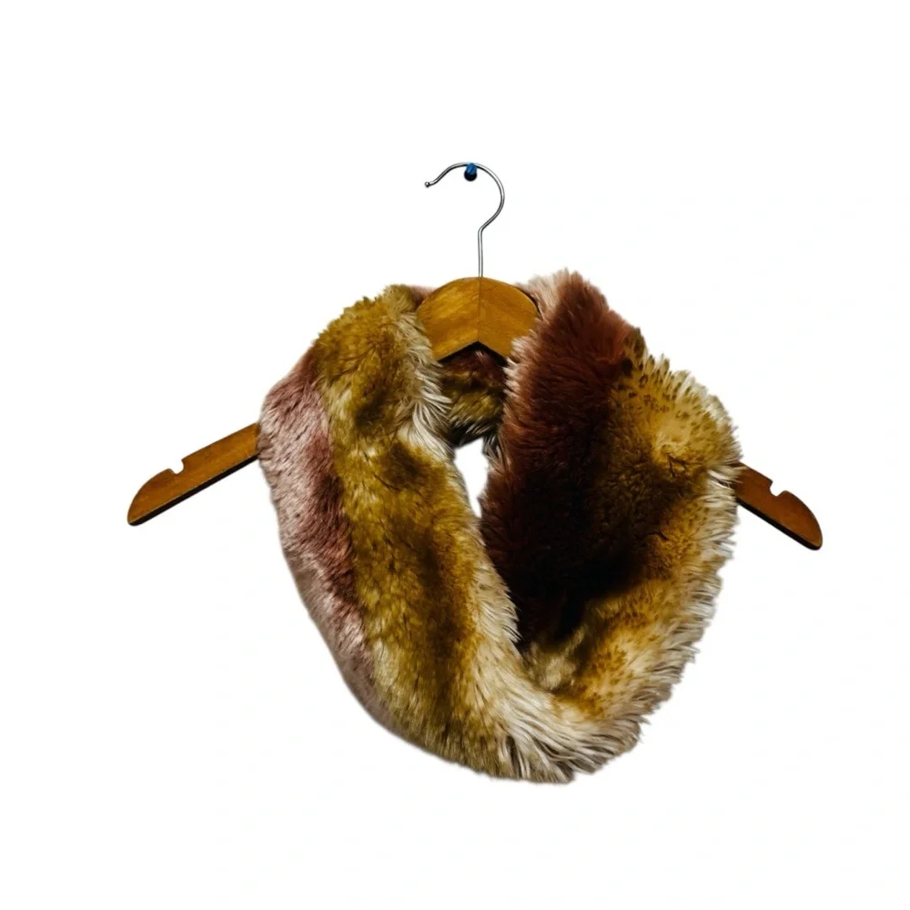 Anthropologie Renata Ombre Faux Fur Infinity Scarf